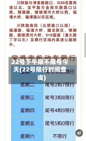 22号下午限不限号今天(22号限行时间查询)