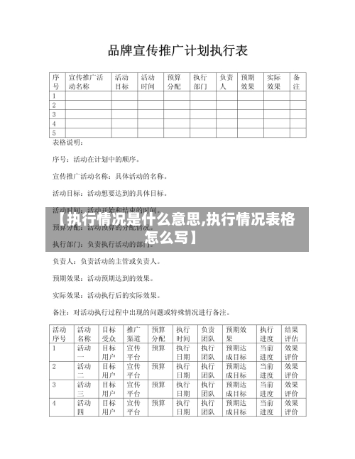 【执行情况是什么意思,执行情况表格怎么写】