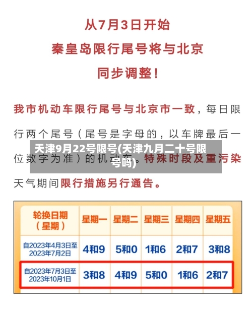 天津9月22号限号(天津九月二十号限号吗)