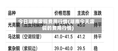 今日湖南废铜费用行情(湖南今天废铜的费用行情)-第2张图片