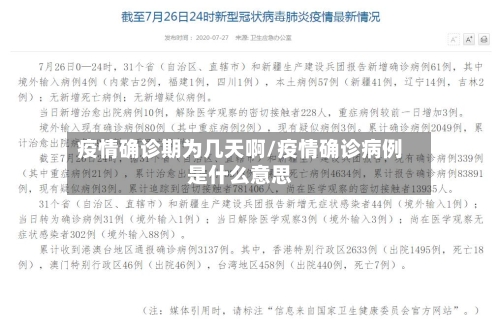 疫情确诊期为几天啊/疫情确诊病例是什么意思-第2张图片