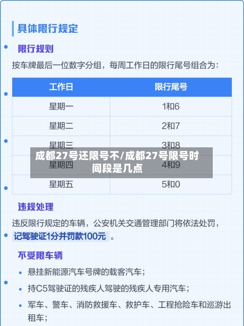 成都27号还限号不/成都27号限号时间段是几点-第2张图片