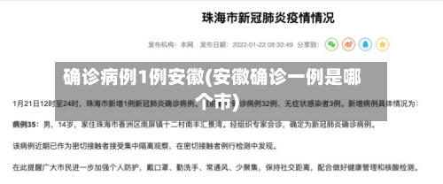 确诊病例1例安徽(安徽确诊一例是哪个市)-第2张图片