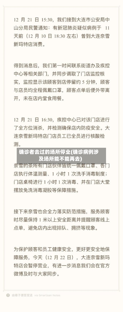 确诊者去过的场所停业(确诊病例涉及场所能不能再去)