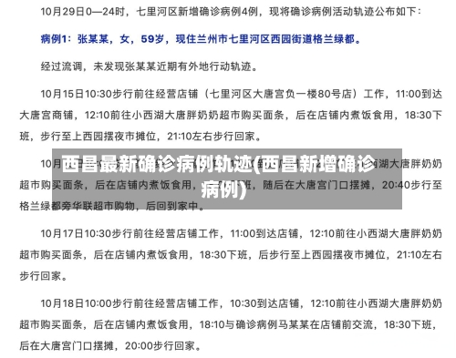西昌最新确诊病例轨迹(西昌新增确诊病例)-第2张图片