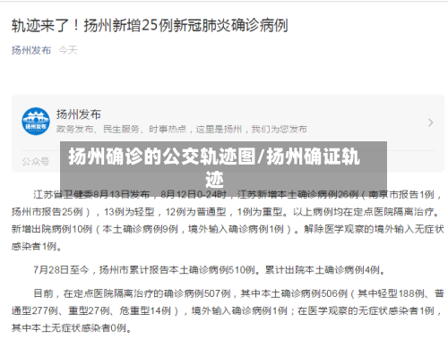 扬州确诊的公交轨迹图/扬州确证轨迹