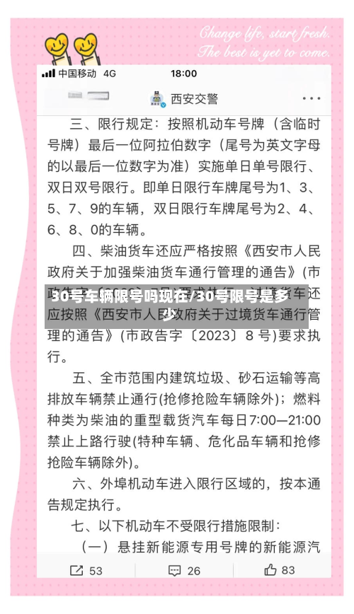 30号车辆限号吗现在/30号限号是多少
