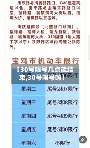 【30号限号几点能结束,30号限号吗】
