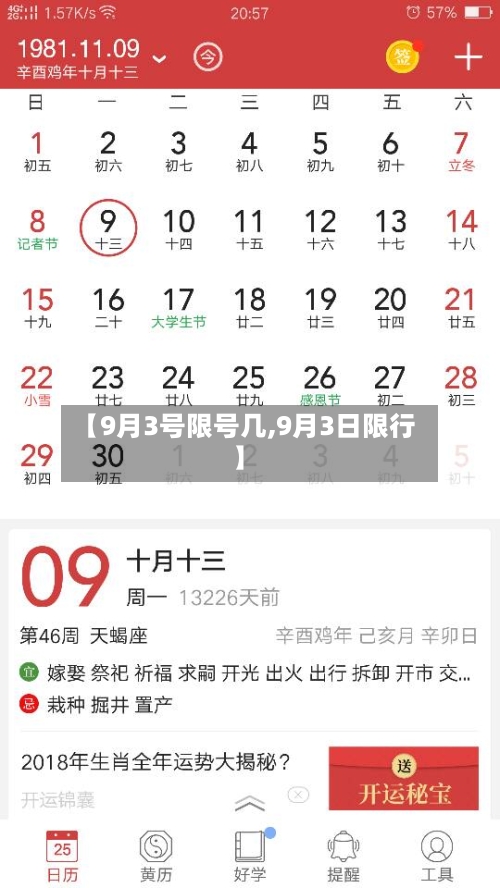 【9月3号限号几,9月3日限行】