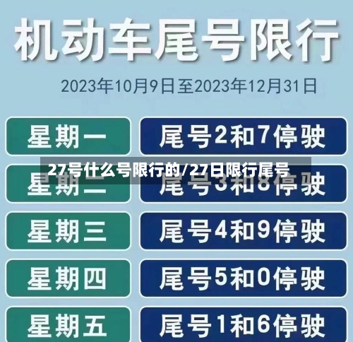 27号什么号限行的/27日限行尾号
