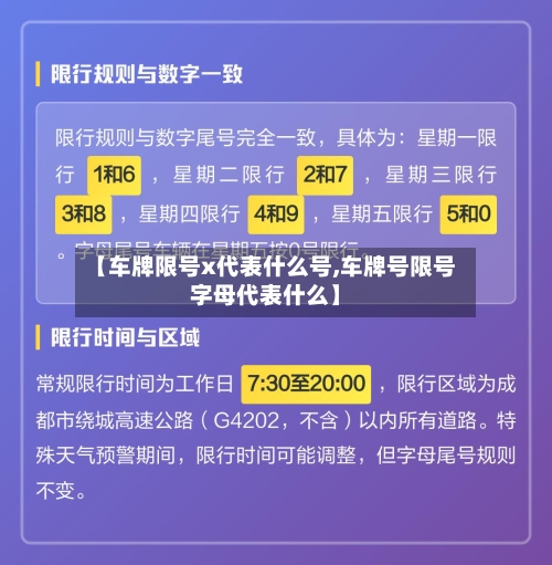 【车牌限号x代表什么号,车牌号限号字母代表什么】