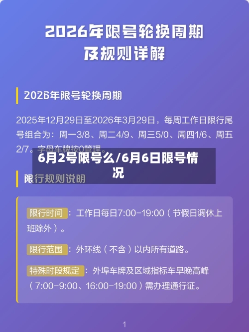6月2号限号么/6月6日限号情况