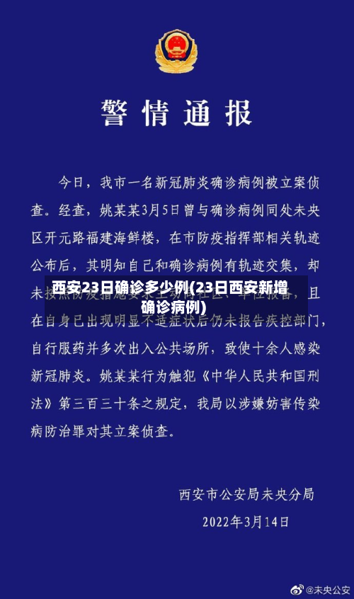 西安23日确诊多少例(23日西安新增确诊病例)