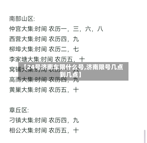 【24号济南车限什么号,济南限号几点到几点】-第2张图片