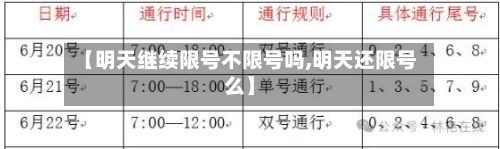 【明天继续限号不限号吗,明天还限号么】-第3张图片