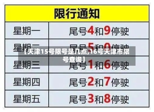 【天津15号限号是几点,16号天津市限号查询】-第2张图片