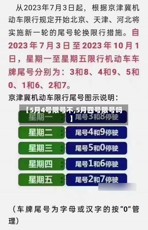 【5月4号限号不,5月四号限号吗】-第2张图片