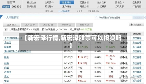 【新宏泽行情,新宏泽股票可以投资吗】-第2张图片