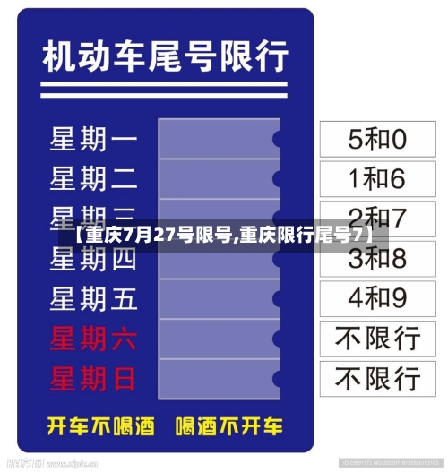 【重庆7月27号限号,重庆限行尾号7】