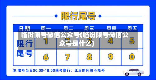 临汾限号微信公众号(临汾限号微信公众号是什么)